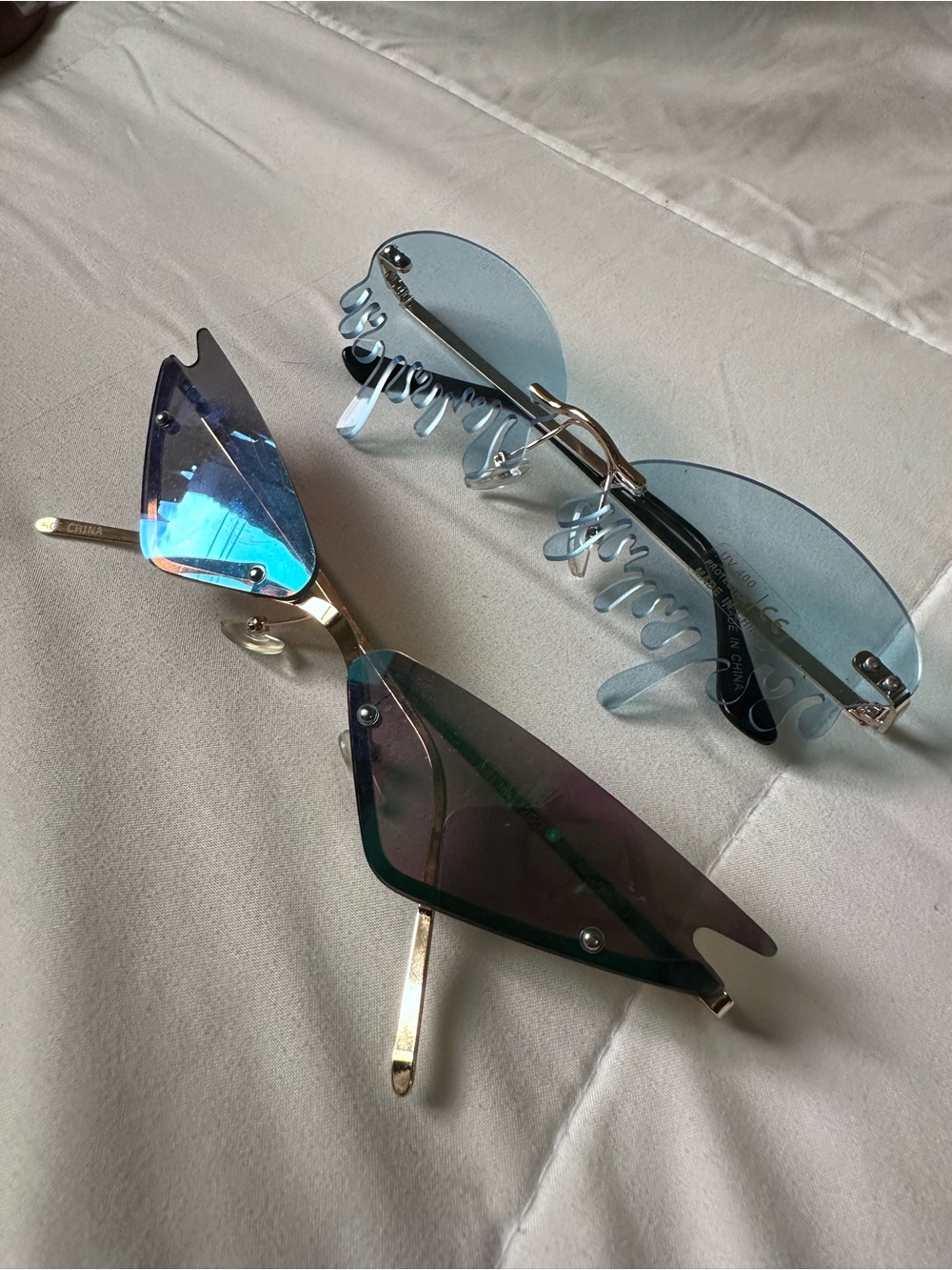 Rimless Blue Gradient Fashion Sunglasses - Women Accessories